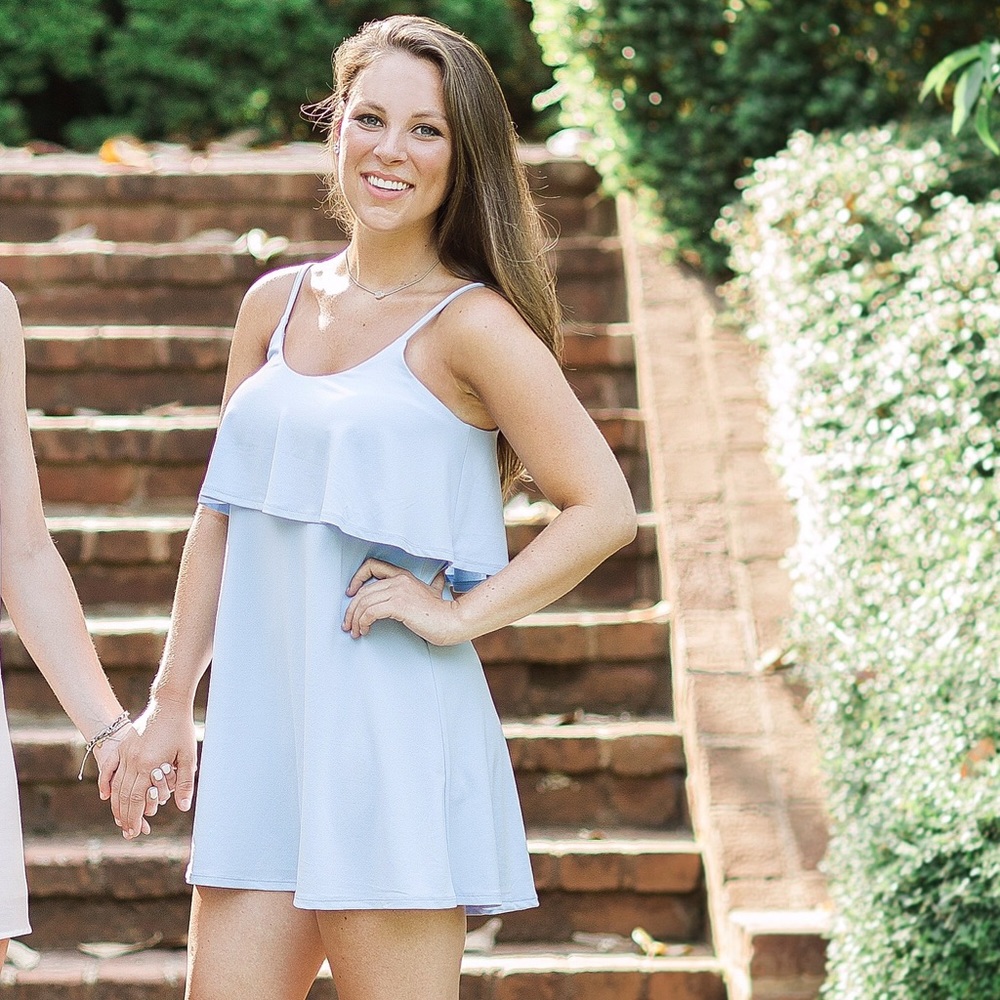 Baby Blue Thin Strap Express Dress